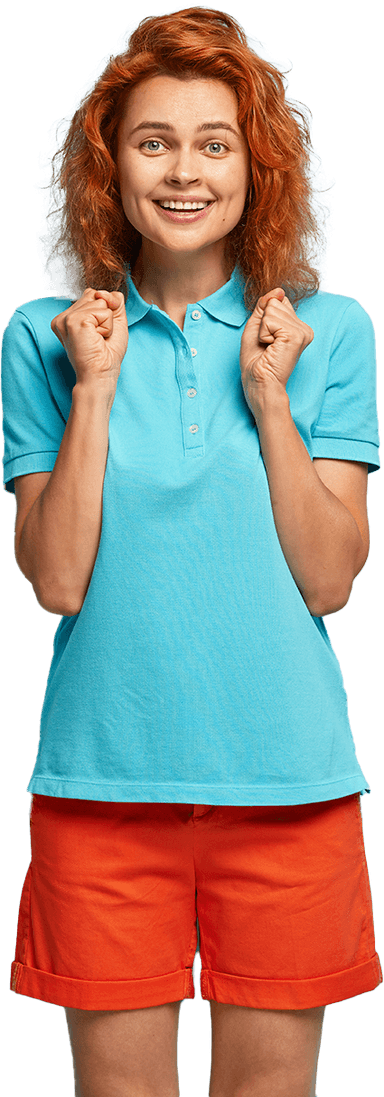 A surprised woman
